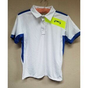 Prodigy Golfer Mens Small White Semi-Fitted Short Sleeve Golf Polo Shirt Casual